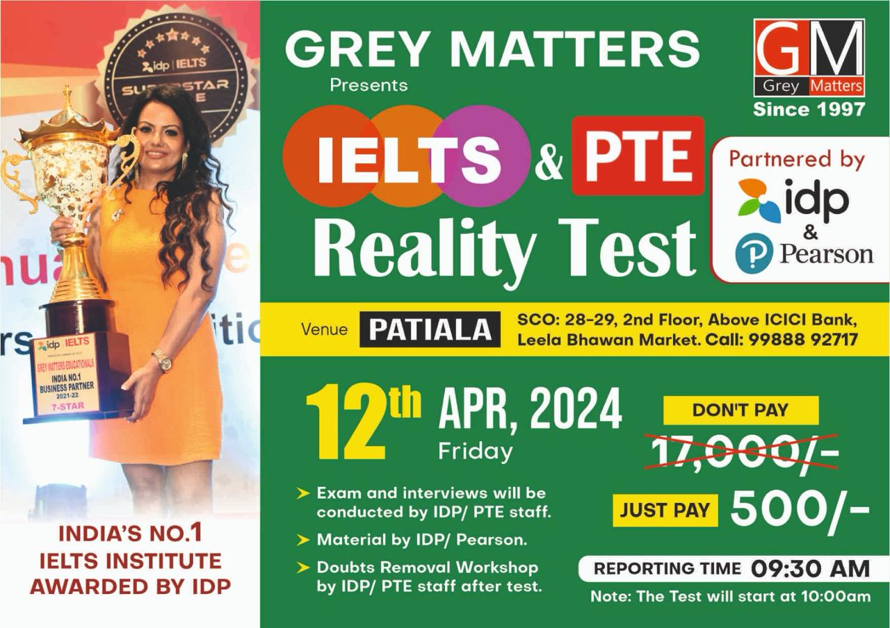 IELTS & PTE Reality Test at Patiala